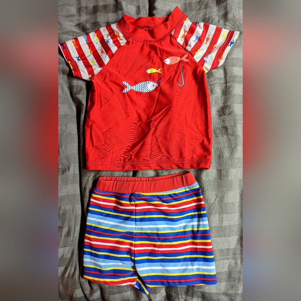 Toddler two piece swimsuit - size 12-18m EUC